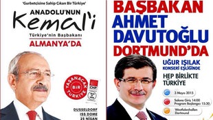 Kemel Kilicdaroglu, Parteivorsitzender CHP (l), Ahmet Davutoglu Ministerpräsident der Türkei - AKP (r)