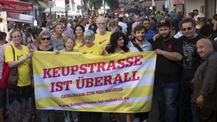 Mitglieder der Initiative "Keupstraße ist Überall" demonstrieren in Köln