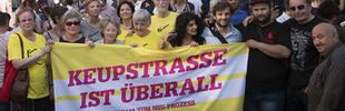 Mitglieder der Initiative "Keupstraße ist Überall" demonstrieren in Köln