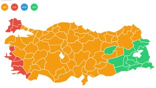 Stimmverteilung Parlamentswahlen Türkei - Türkeikarte