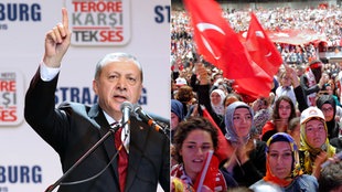 Staatspräsident Erdogan bei Wahlveranstaltung in Straßburg