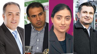 Türkische Abgeordnete aus Deutschland: Mustafa Yeneroglu, Ali Atalan, Feleknas Uca, Ziya Pir