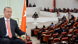 Türkischer Staatspräsident Erdogan und das türkische Parlament