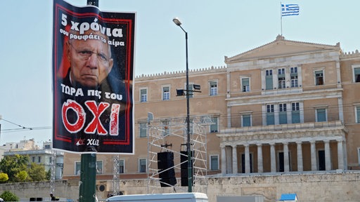 Plakat in Griecheland "no" Referendum