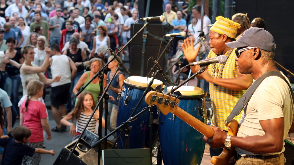 Bildrechte: WDR/Rühl Sierra Leone Refugee Allstars bei Odyssee 2015 in Mühlheim