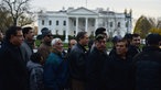 Syrische Flüchtlinge vor dem Weißen Haus in Washington