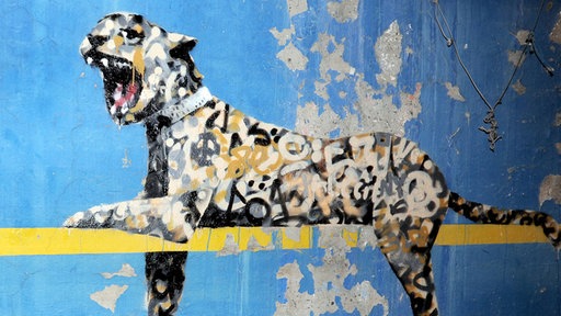 Graffiti eines Jaguars auf einer Hauswand in New York