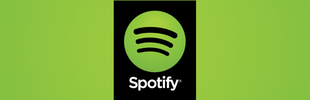 Spotify Logo vor grünem Hintergrund